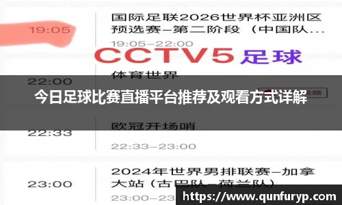 今日足球比赛直播平台推荐及观看方式详解